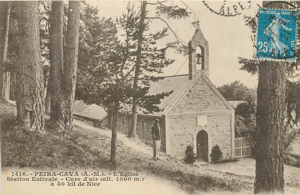 Peïra-Cava (A.-M.) - A Igreja - Estação de Férias, cura de ar (alt. 1500 m.) a 40 km de Nice - Frente