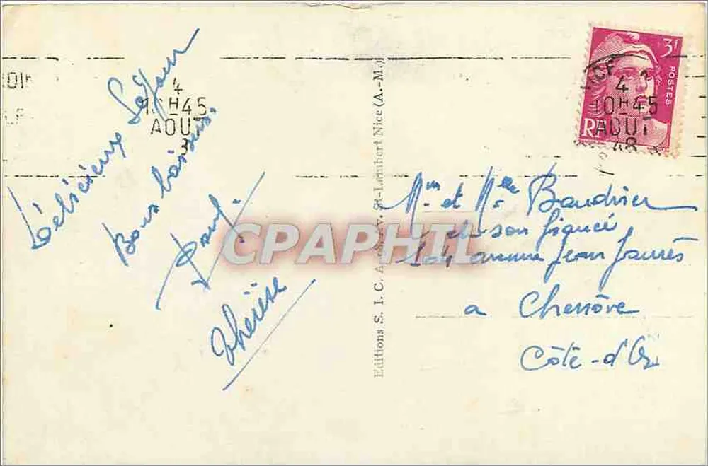 Juan-les-Pins — A Praia — Edições S. L. Lambert (A.-M.) - Verso