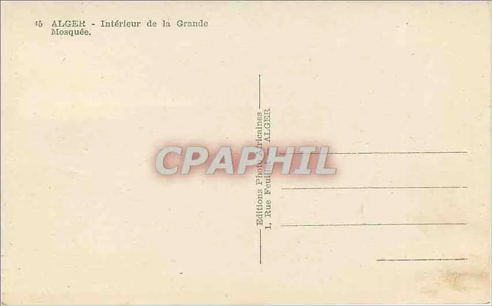 Algerije — Binnenkant van de Grote Moskee — Éditions Photographiques Algériennes - Achterkant