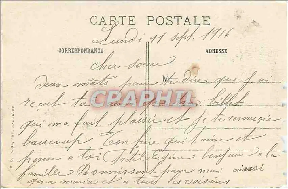 Verdun (Meuse) — Les Ruines — Visé Paris 514 bis - Verso