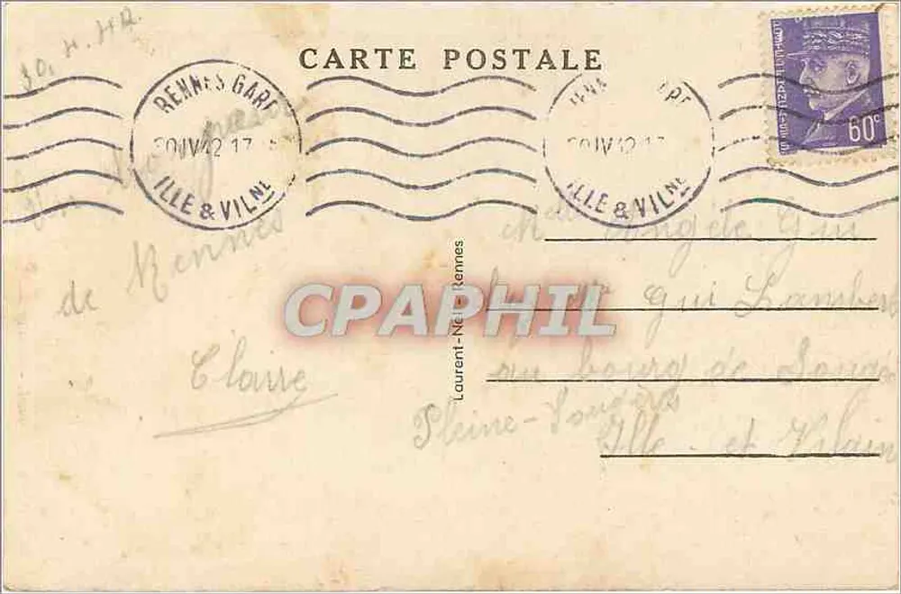 Rennes — A Catedral — C. Lorc, n° 4434 - Verso