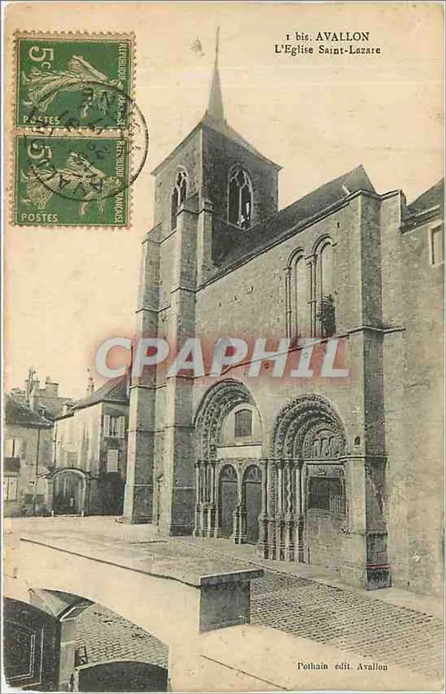 Avallon — A Igreja de São Lazaro — Pothain editor, Avallon - Frente