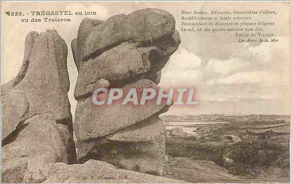Trégastel au loin vu des Troïéros — Coll. E. Hamon, Sc.B. - Recto