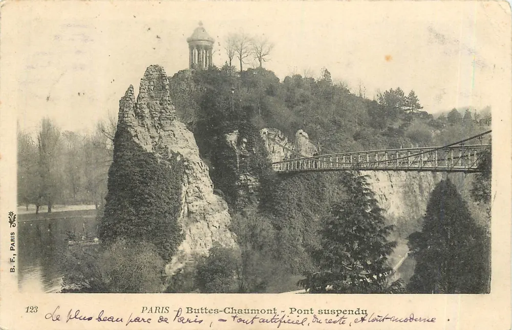 Buttes-Chaumont - Ponte suspensa — Paris — B.F. Paris n°123 - Frente