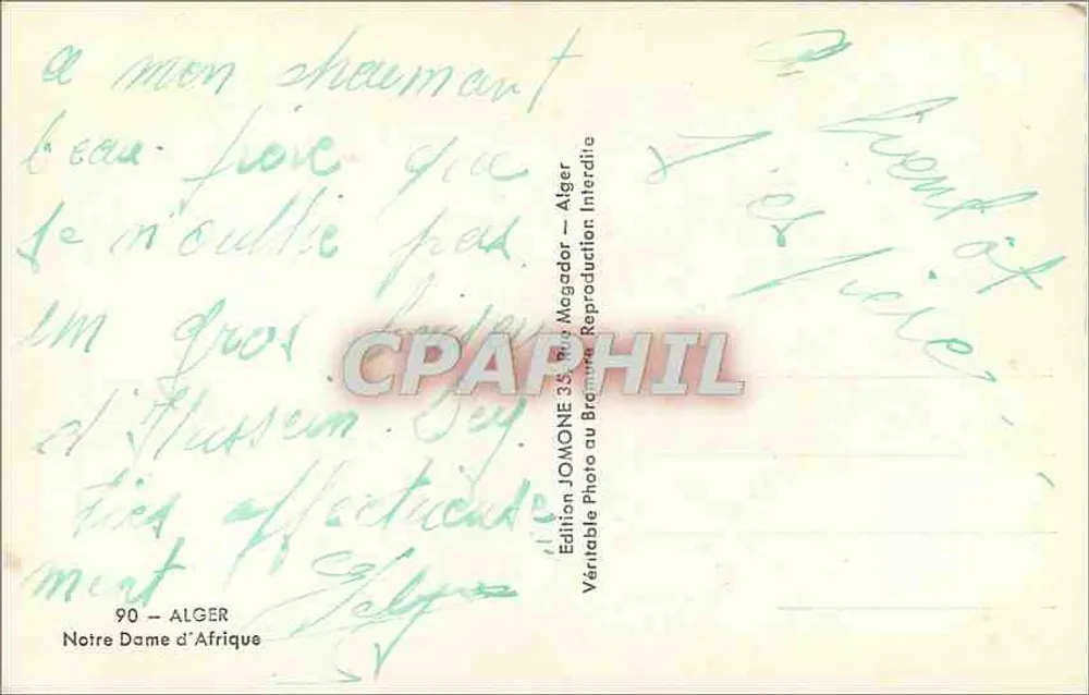अफ्रीका के माता — अल्जीर — एडिशन जोमोने - पीछे