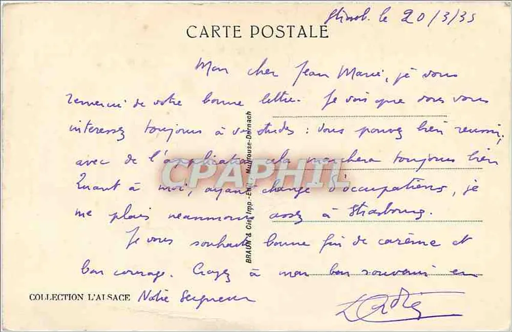 Strasbourg — A Catedral — Braun & Cie, Imp. - Dornach, n°59 - Verso