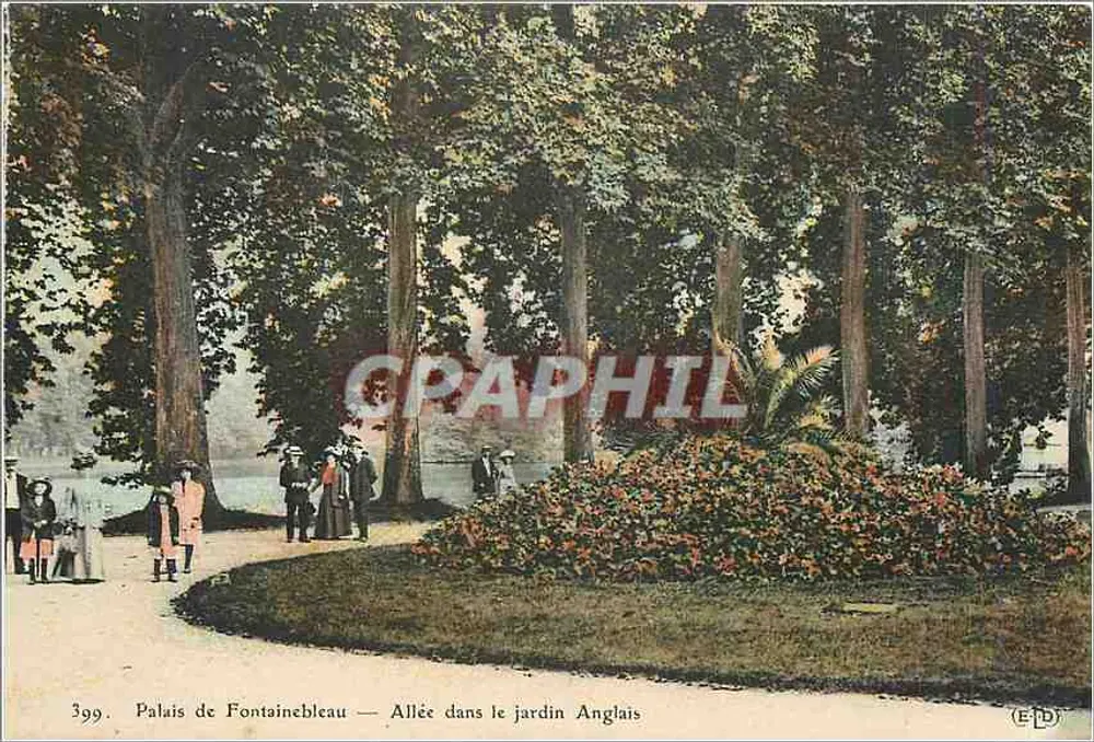 Schloss Fontainebleau — Weg im englischen Garten — Verlag E.D. n°399 - Vorderseite