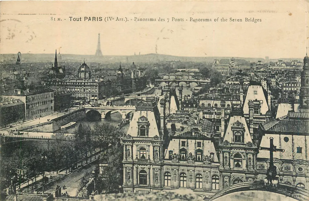 Paris (IVe Arr.) - Panorama dos 7 Pontos - Panorama of the Seven Bridges - St. M. - Frente