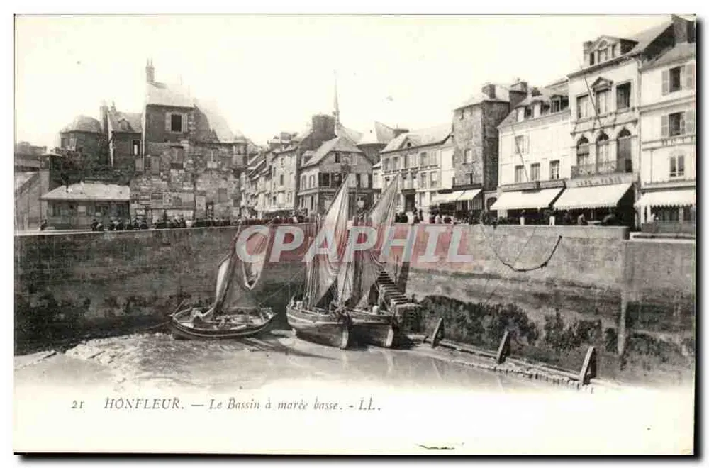 HONFLEUR — O Píer com maré baixa — L.L. - Frente