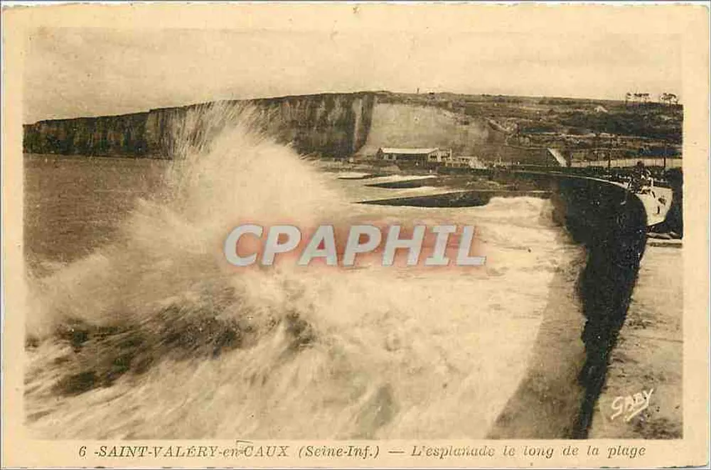 Saint-Valéry-en-Caux (Seine-Inf.) — Die Promenade am Strand — Editions Gaby - Vorderseite