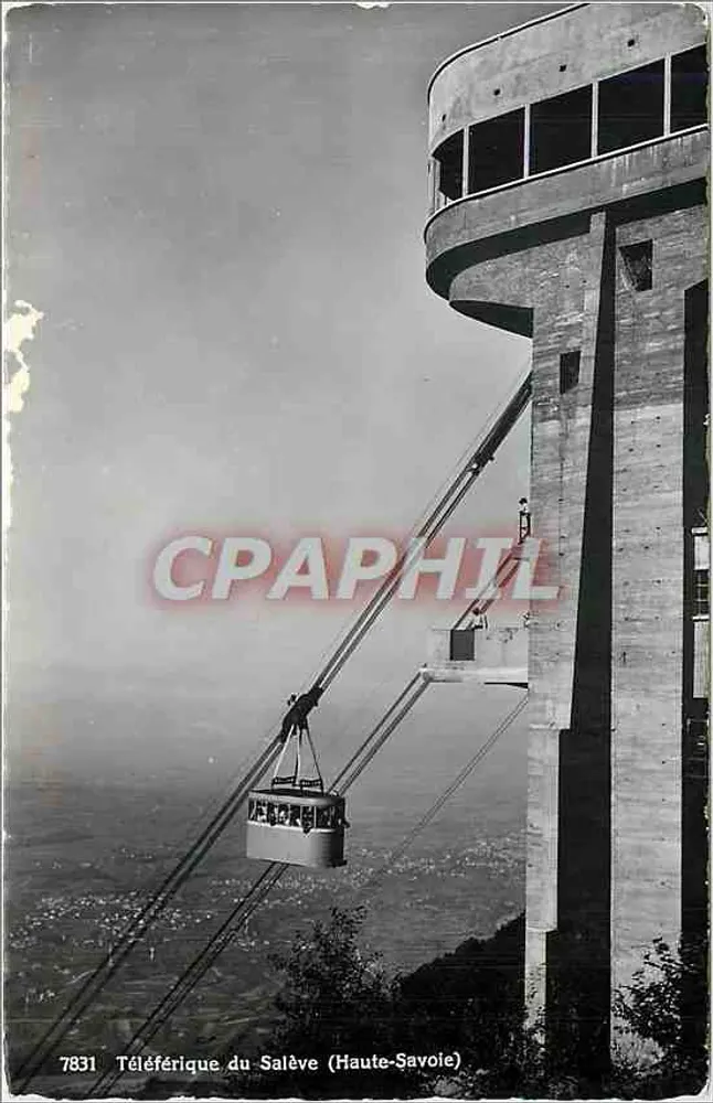 Seilbahn Salève (Haute-Savoie) — Ansicht der Station und der Seilbahn — Edition Jäser Genf - Vorderseite