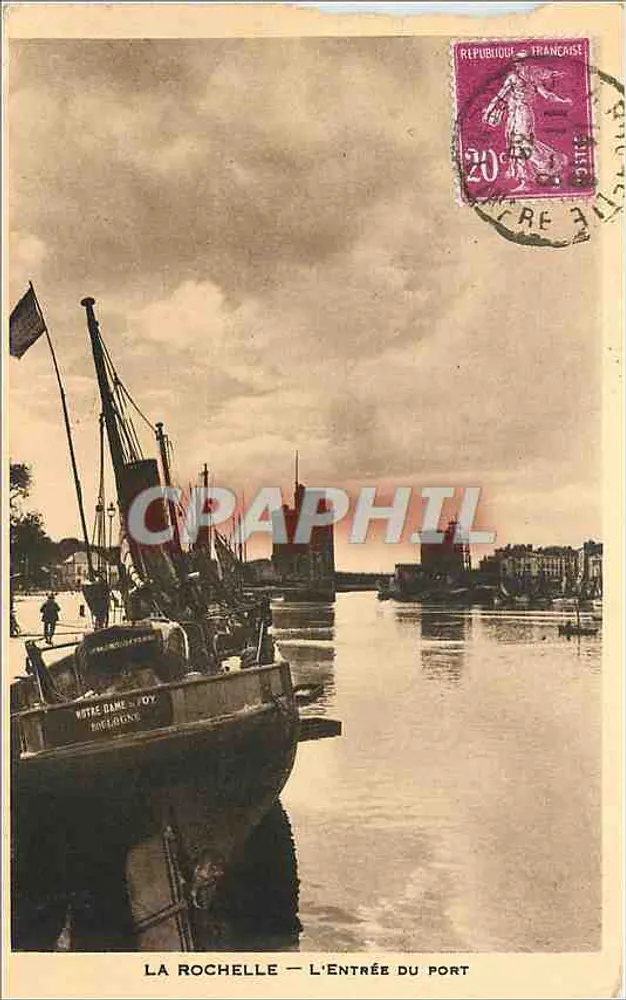 La Rochelle — A Entrada do Porto — Editor não identificado - Frente
