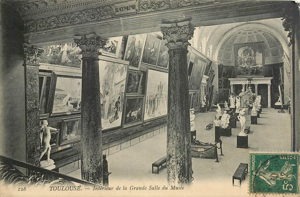 TOULOUSE. — Intérieur de la Grande Salle du Musée — Éditeur Raymond, n° 128 - Recto