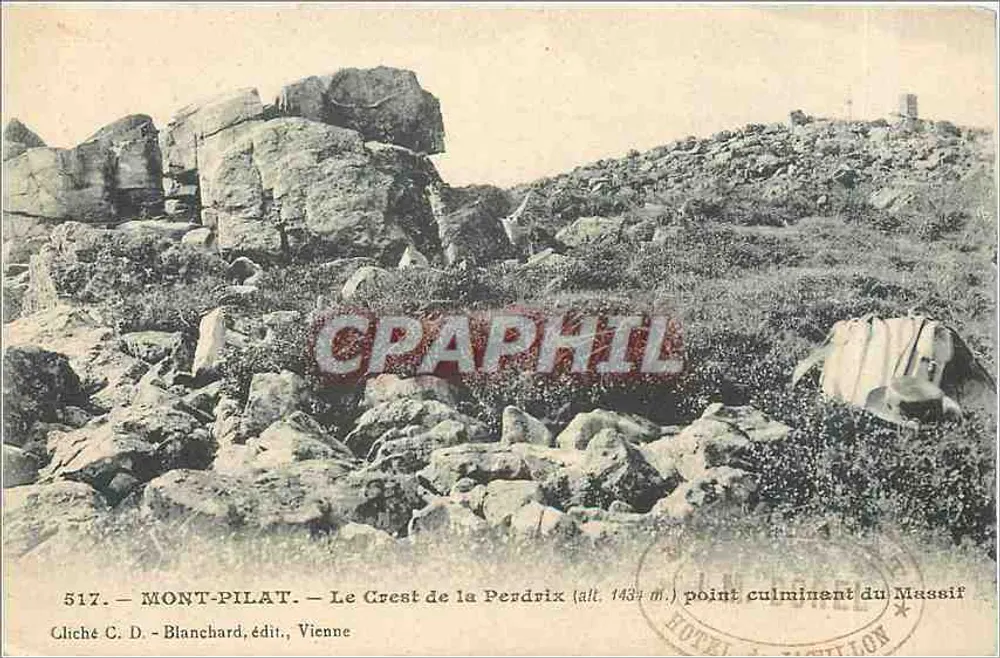 Mont-Pilat — Le Crest de la Perdrix (alt. 1434 m.) höchster Punkt des Massivs — Cliché C. D. - Blanchard, Verlag, Vienne - Vorderseite
