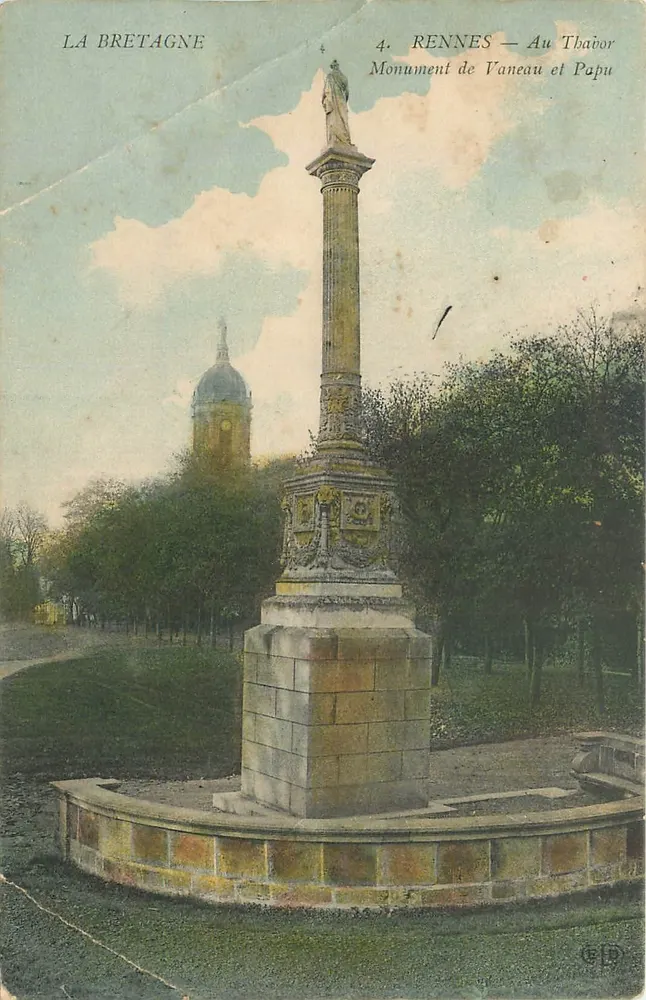 Rennes — No Thabor, Monument de Vaneau e Papu — A Bretanha - Frente