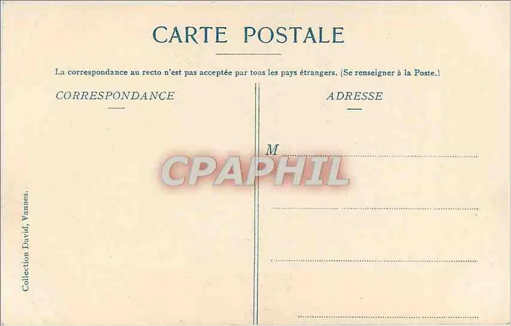 Josselin - O Castelo — Coleção David, Vannes, n°8 - Verso