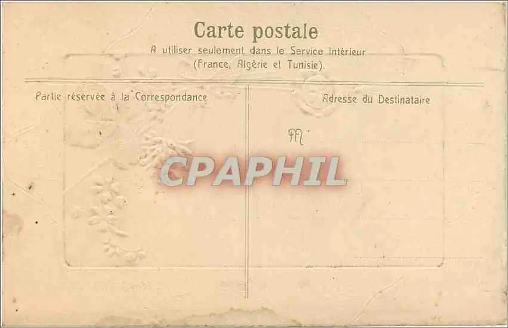 Flores e trevo — Bom souvenir — Carta postal interna - Verso