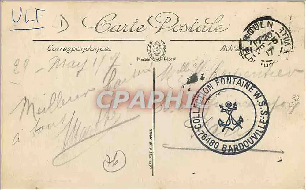 Rouen — Der Kai von Paris und die Kathedrale — Nouvelles Galeries, Rouen - Rückseite