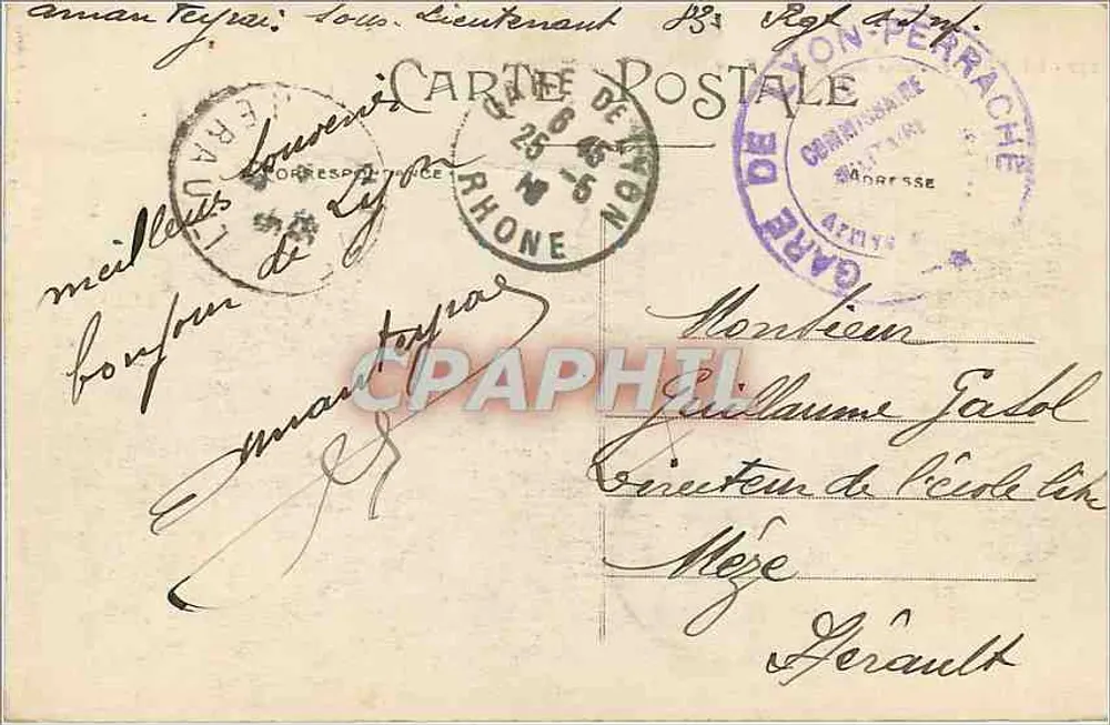 LYON — Fontaine Baritboldi — E. R. n°253 - Verso