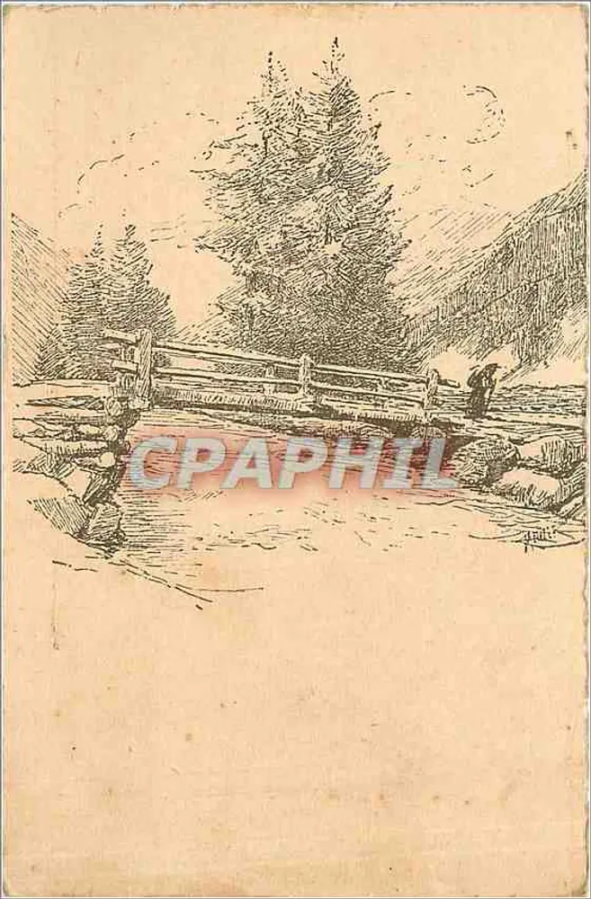 Paisagem de montanha com ponte — Vouga & Cie, Genebra, n° 35 - Frente