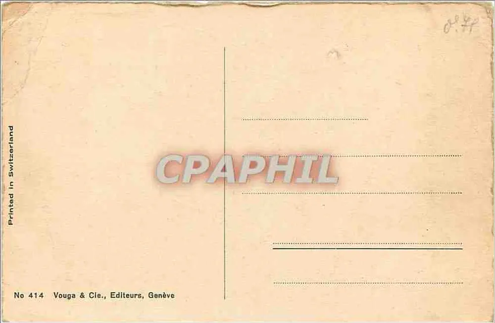 Vila alpina — chalé e trilha — Vouga & Cie., Genebra, n° 414 - Verso