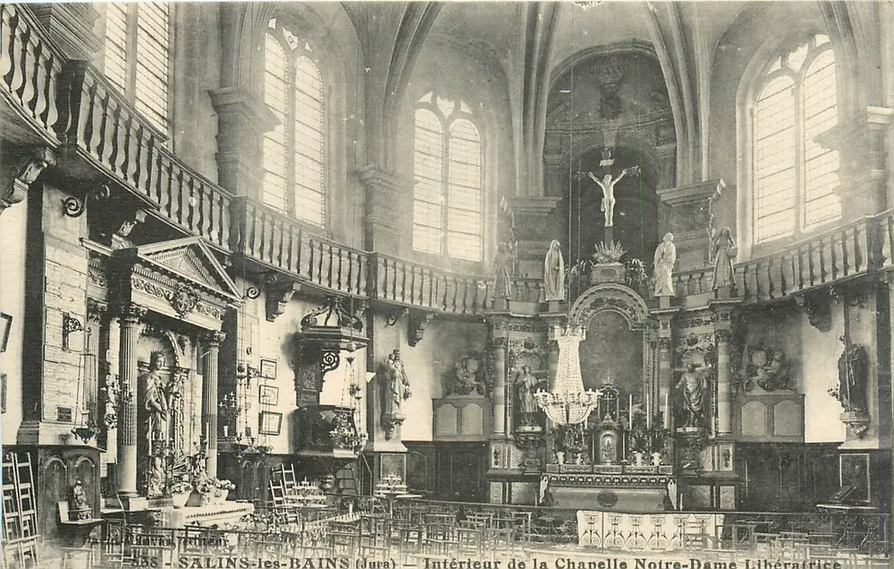 Salins-les-Bains (Jura) — Binnenkant van de Kerk van Onze Lieve Vrouw Verlosser — Uitgever R. Rinnier, n° 358 - Voorkant