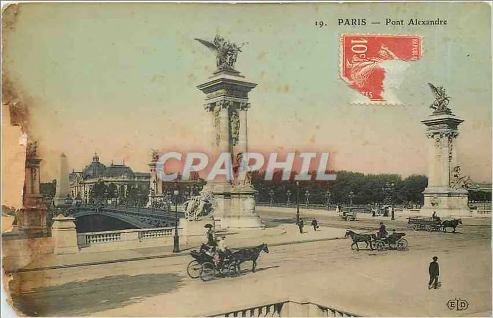 Paris — Pont Alexandre — éditeur ELD, n°19 - Frente