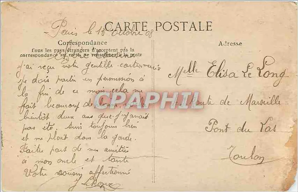 Paris — Pont Alexandre — éditeur ELD, n°19 - Verso