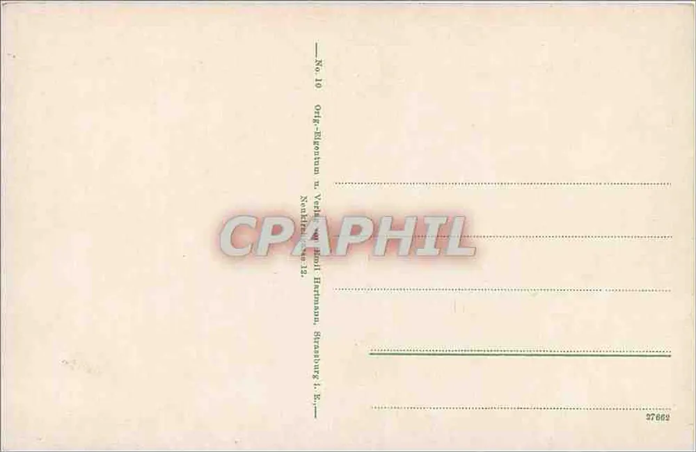 Schlachtfeld nas Vosges — Münsterthal — editor Otf.-Elektronum u. Verleger Paul Hartmann, Strasbourg - Verso