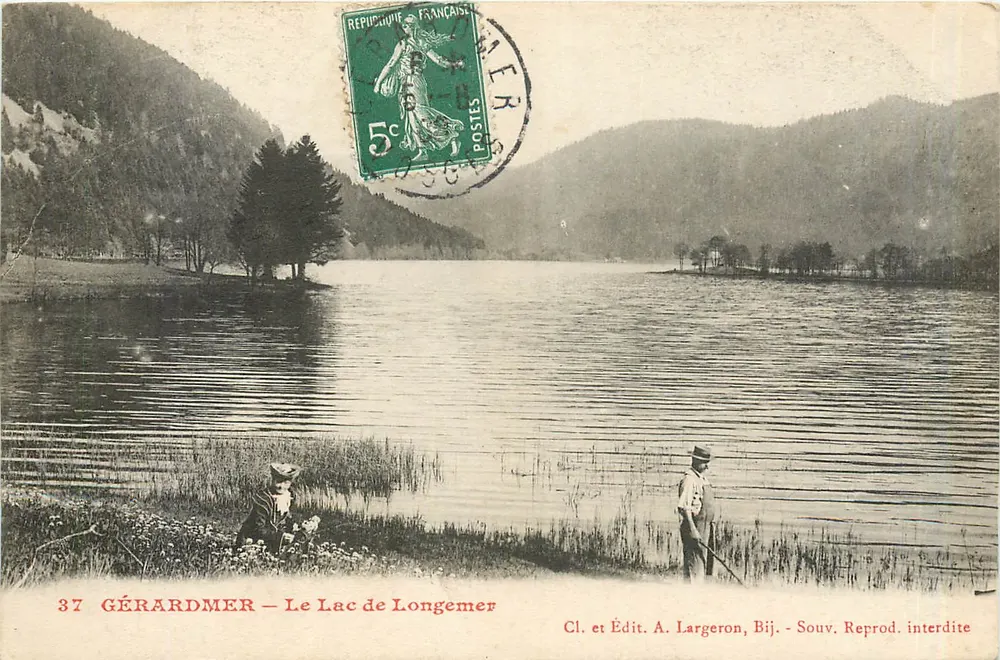 Gérardmer — O Lago de Longemer — Cl. e Ed. A. Largeron, Bij. - Frente