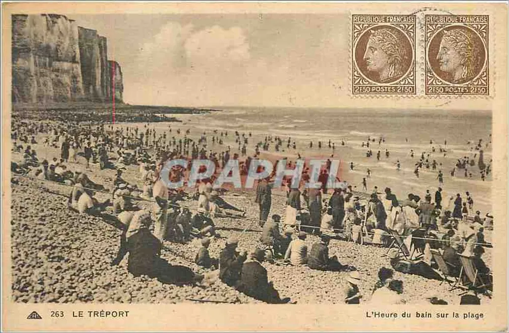 Le Tréport — A Hora do Banho na Praia — editor A. L. 263 - Frente