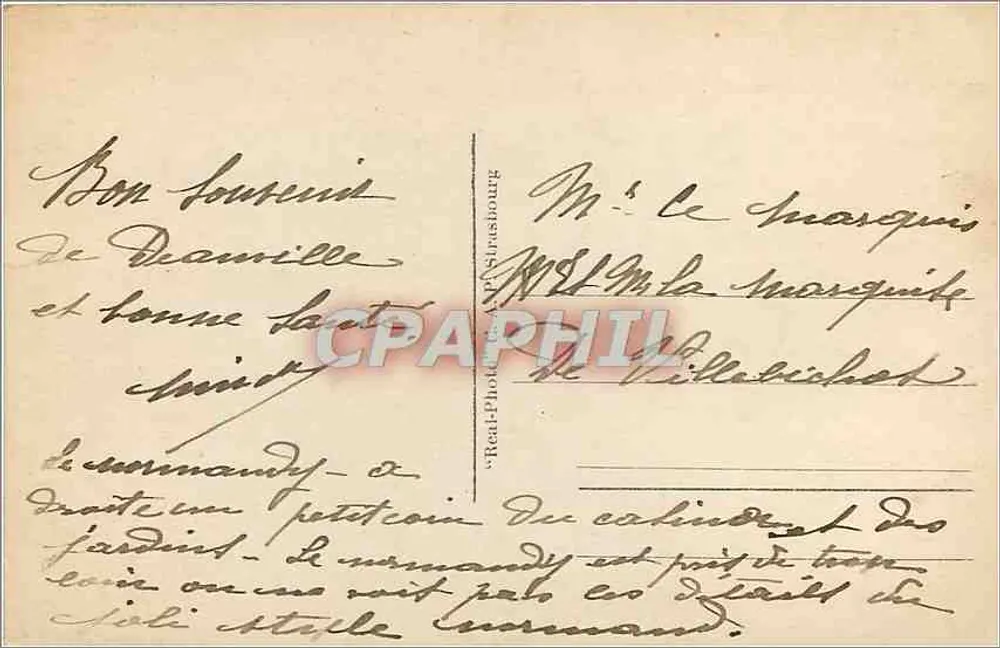 Deauville — La Plage Fleurie — Le Normandy Hôtel — éditeur C.A.P. n°279 - Verso