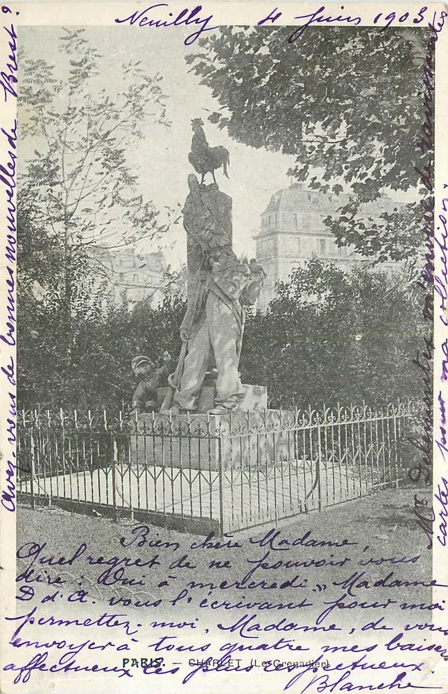 Statua koguta w Neuilly-sur-Seine — Paryż — wydawca CHAPET (Les Grenadiers) n°18 - Awers