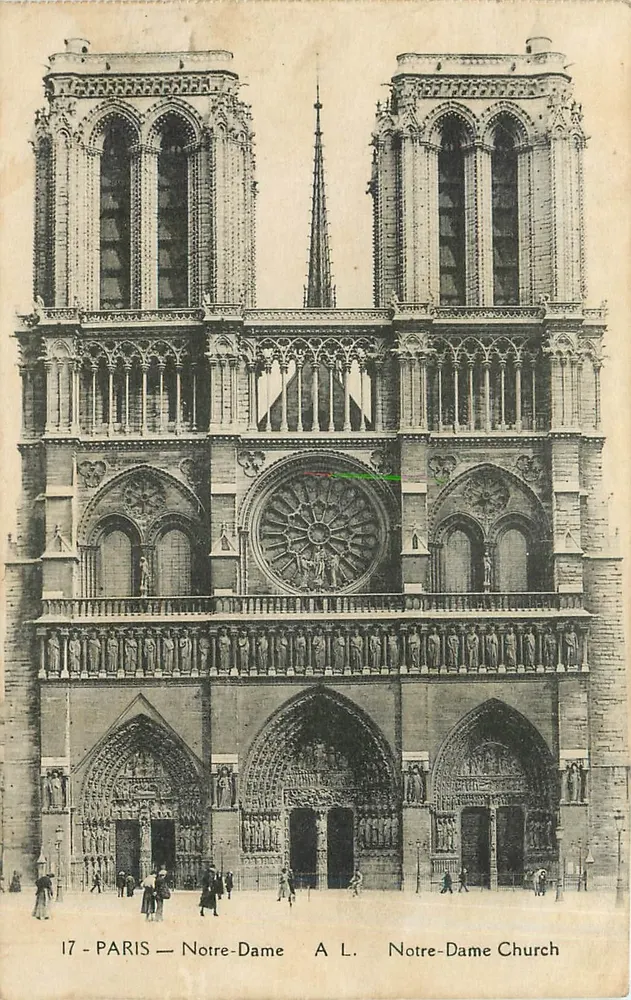 Paris — Notre-Dame — A. L. Igreja de Notre-Dame - Frente
