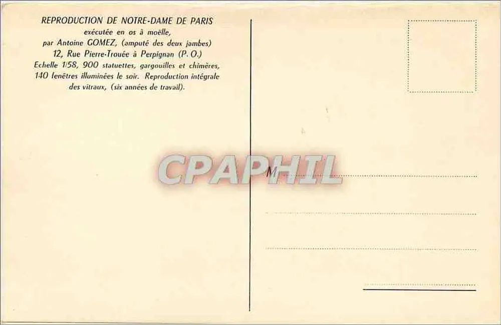 Nossa Senhora de Paris — Oitavo Centenário 1163-1963 — editor não visível - Verso