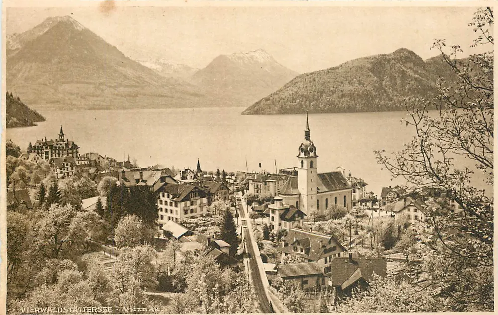 Lago de Vierwaldstättersee - Vitznau — E. Götz, Luzern, n° 3602 - Frente