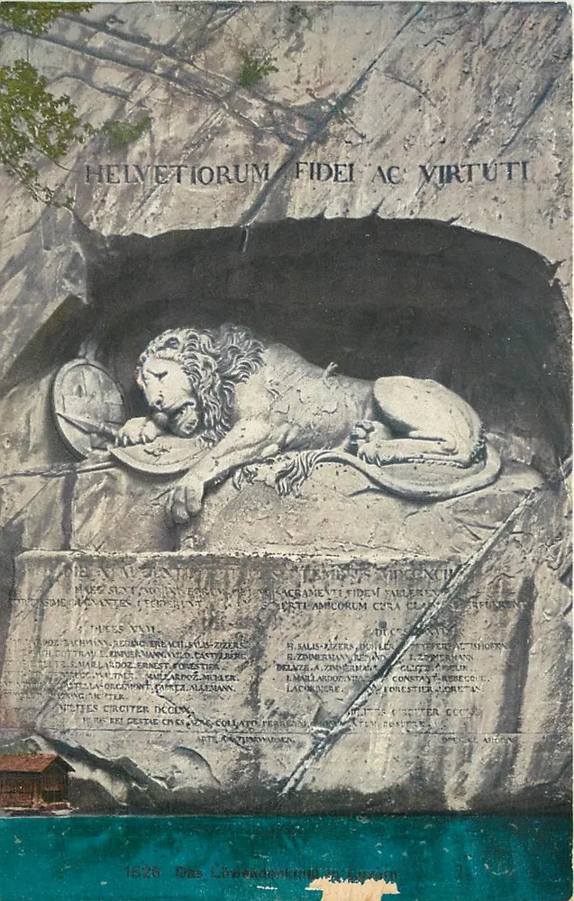 Lion de Lucerne — monument aux héros helvétiques — Wehrli-Verlag, Kitchberg b. Zürich - Recto