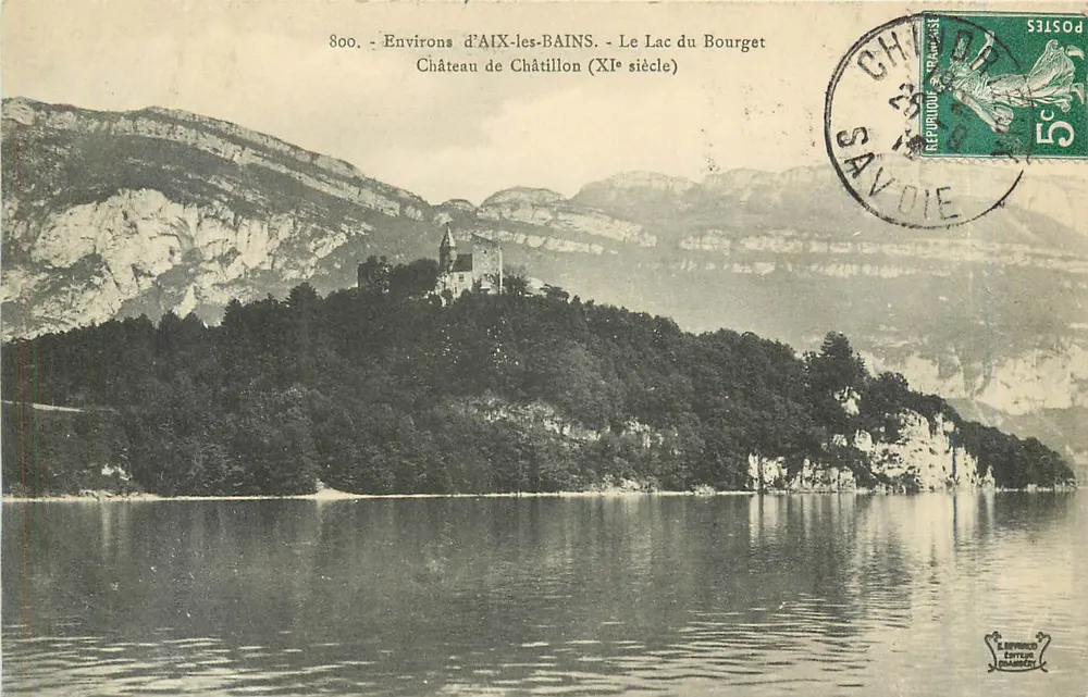 Umgebung von AIX-LES-BAINS — See Bourget und Schloss Châtillon (11. Jahrhundert) — Verleger: L. BIVIÈRES ÉDITEUR PHARMACIEN - Vorderseite