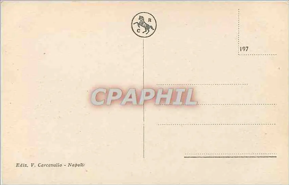 Nápoles — Via Partenope y Castel dell'Ovo — Ediz. V. Carcavallo - Reverso