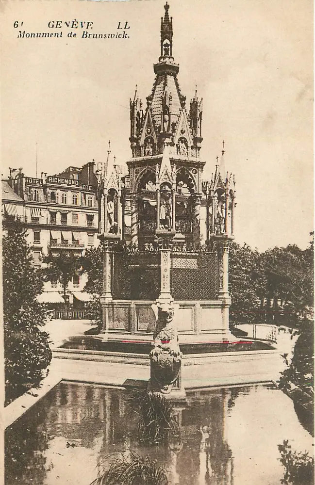Genebra — Monumento de Brunswick — Hotel Richmond - Frente