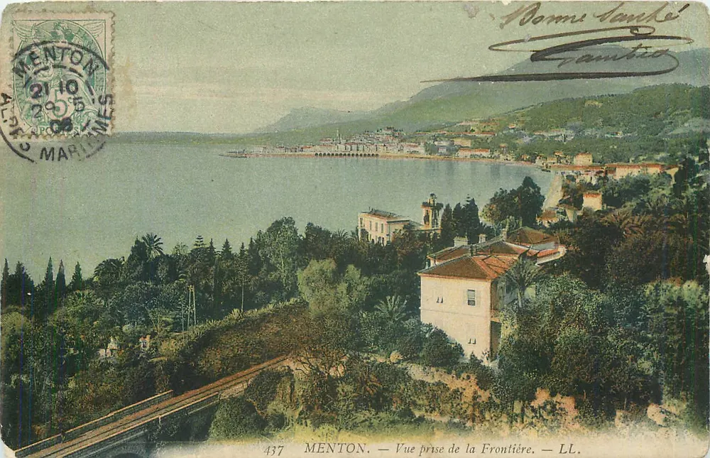 Menton — Visão Tirada da Fronteira — LL. n°437 - Frente