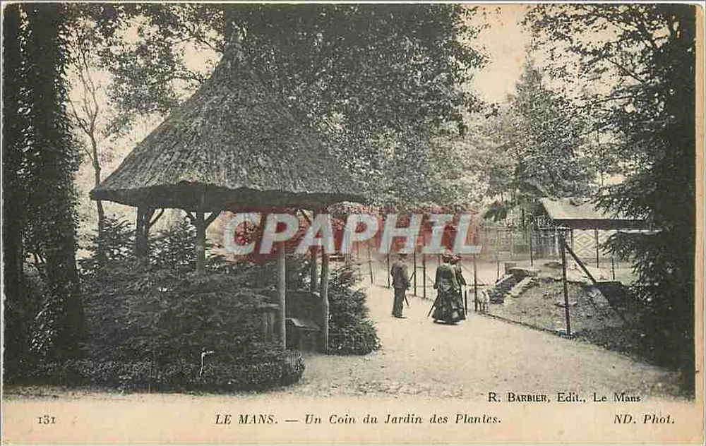 Le Mans — Ein Eckbereich des Jardin des Plantes — R. Barbier, Verlag, Le Mans - Vorderseite