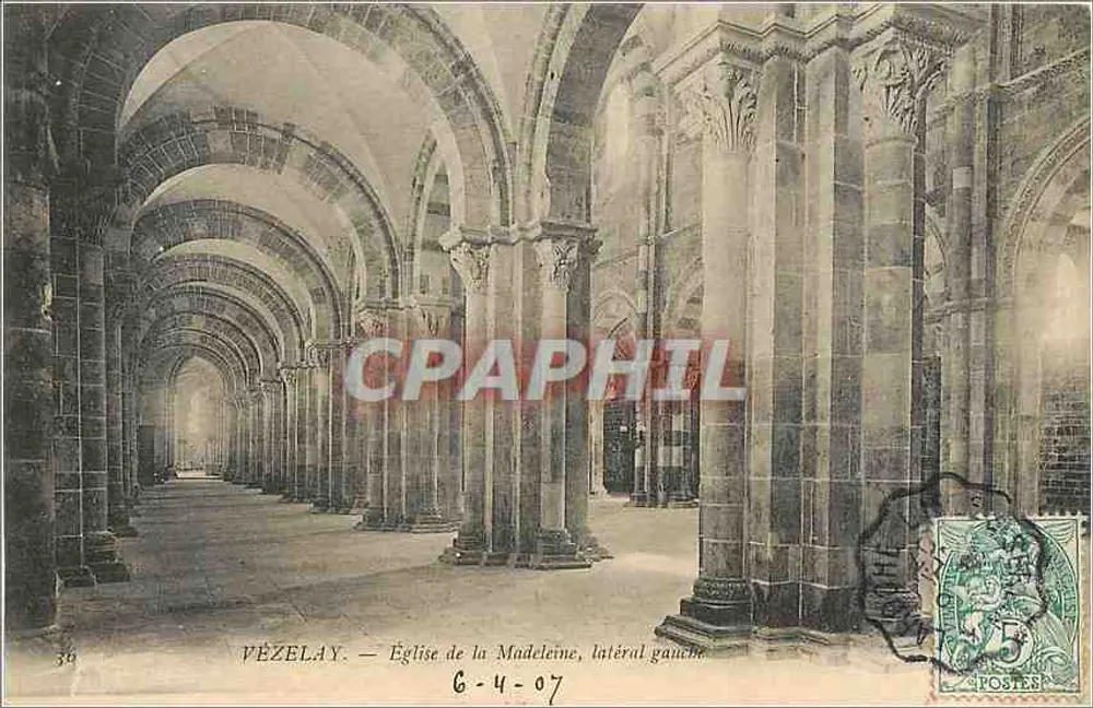 Vézelay — Église de la Madeleine, latéral gauche — éditeur inconnu, n° 34 - Recto