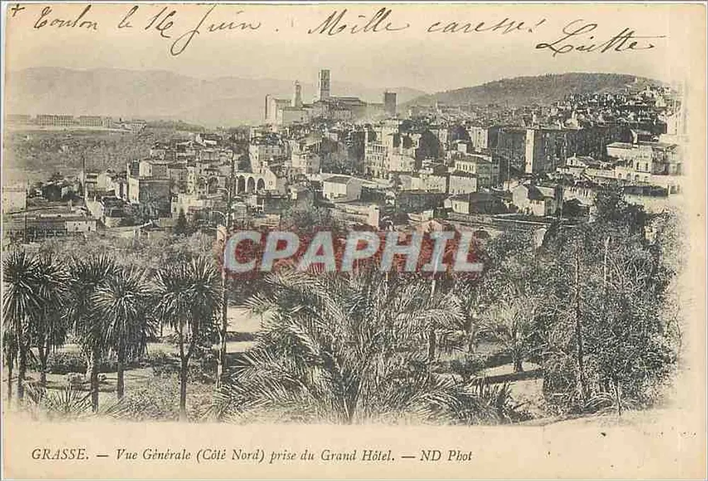 Grasse — Allgemeine Ansicht (Nordseite) vom Grand Hotel aus — ND Phot - Vorderseite