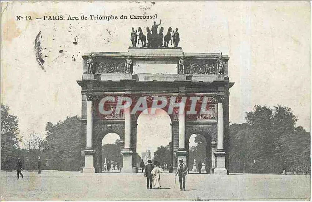 Paris — Arc de Triomphe du Carrousel — éditeur : N° 19 — Paris. Arc de Triomphe du Carrousel - Frente