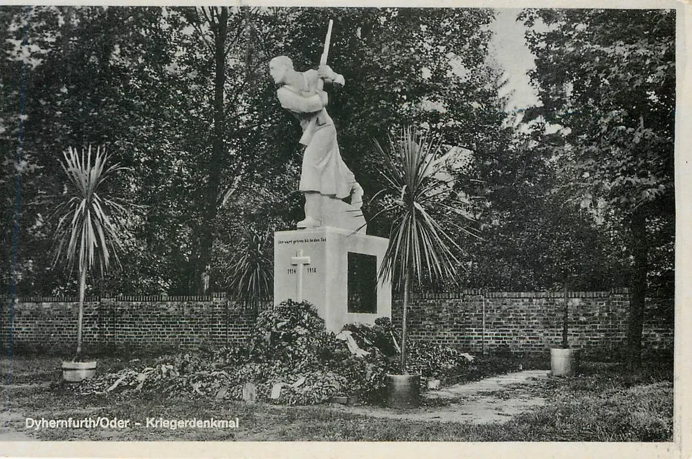 Dyhermfurth/Oder — Monumento aos Mortos — editor Franz-Weitlocherberger, And. Hammerfaron-Verlag, Stephanadorf, Breslau - Frente