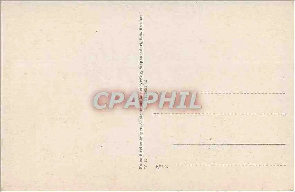 Dyhernfurth a.d. Oder — Parte na margem da Oder, Castelo, Cervos no Parque do Castelo — editor Franz Streitenberger, Breslau - Verso