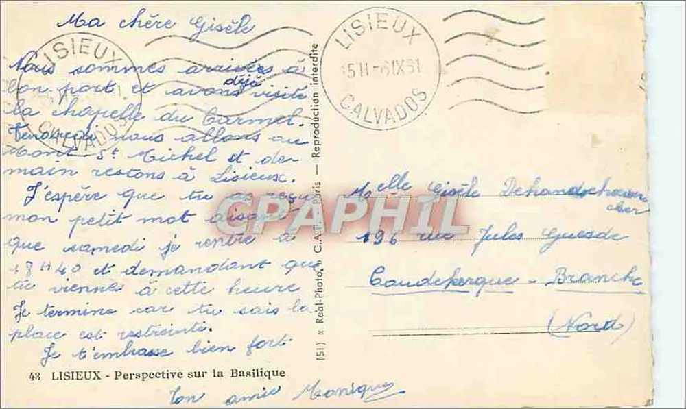 Basílica do Sagrado Coração — Lisieux — editor Cap - Verso