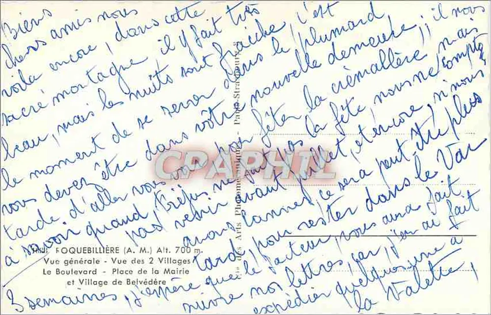 Roquebillière — Vista geral, Boulevard, Place de la Mairie e Village de Belvédère — Cap - Verso