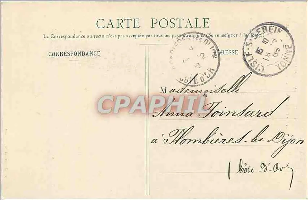 Vallée de la Cure - Le Grand Pont et l'Église — Pierre-Pérthuis, n°112 - Verso